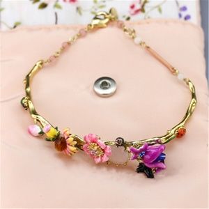 fashion enamel flower hand chain women bracelet